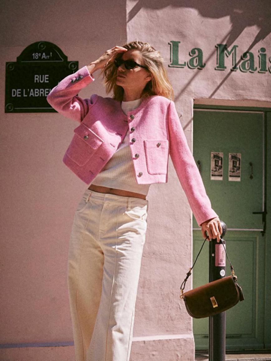 今秋小香风配阔腿裤，这样穿美炸了！ 