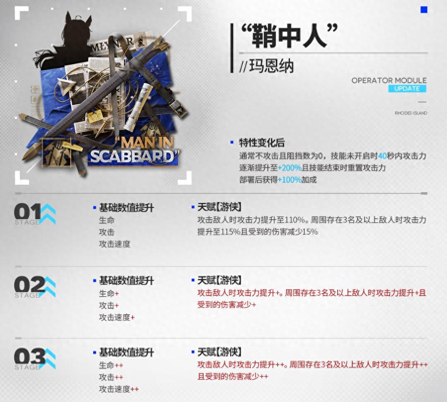明日方舟近卫解放者模组效果公开，叔叔玛恩纳获加强